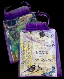 Purple organza bag of assorted 5MM cards